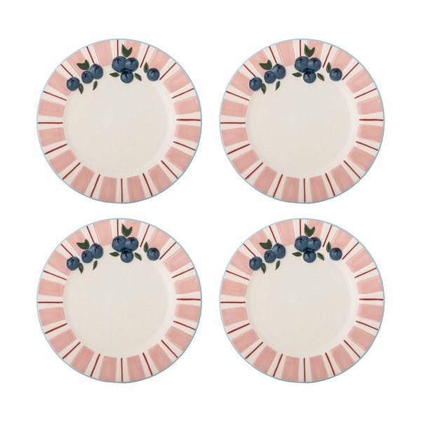 Set di piatti da dolce rosa/color crema in gres 4 pz ø 20,5 cm Carry – Bloomingville