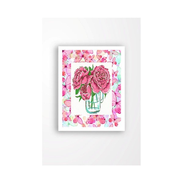 Quadro murale su tela con cornice bianca Cut Roses, 29 x 24 cm - Tablo Center