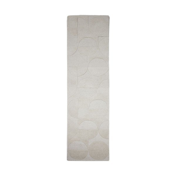 Passatoia avorio in lana tessuta a mano 60x230 cm Gigi – Flair Rugs