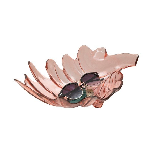Ciotola in vetro riciclato rosa Leaf, 33 x 20 cm - Mauro Ferretti-image-4