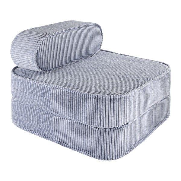 Poltrona per bambini blu con rivestimento in velluto a coste Flip – Wigiwama
