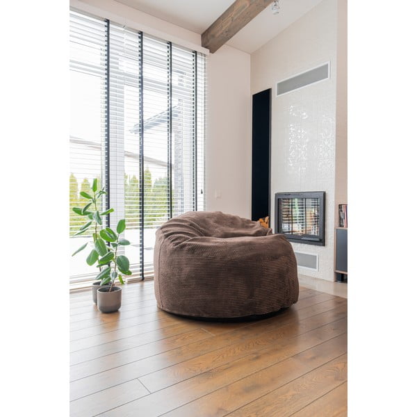 Pouf a sacco per bambini blu con rivestimento in velluto a coste Om 85 – SLOWDOWN-image-1