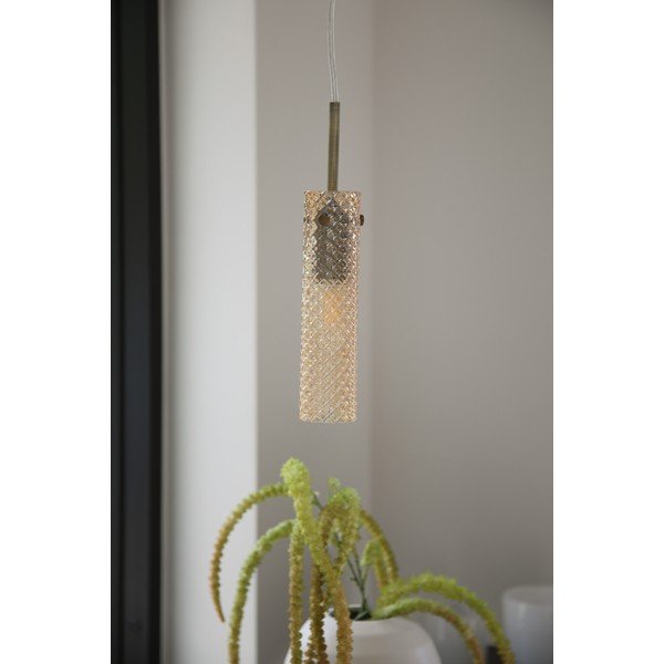Lampadario color ottone/color ambra in vetro ø5x27,5 cm Vibia – Markslöjd-image-1