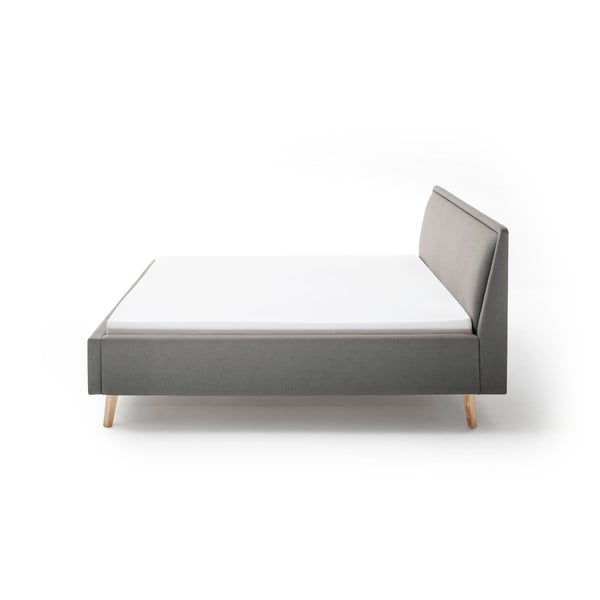 Letto matrimoniale imbottito grigio chiaro rete non inclusa 160x200 cm Frieda – Meise Möbel-image-3