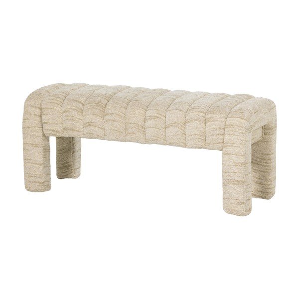 Panchina beige in imbottito con rivestimento in bouclé Frex – WOOOD-image-2