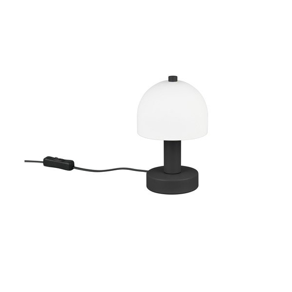 Lampada da tavolo bianca e nera con paralume in vetro (altezza totale 19 cm) Glenn – Reality-image-3