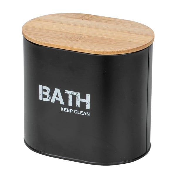 Contenitore da bagno nero con coperchio Gara - Wenko-image-2