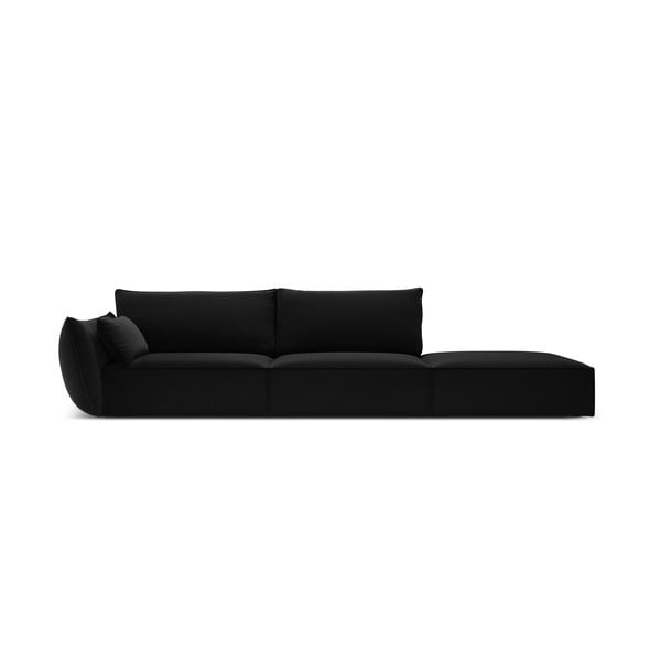 Divano nero con penisola a sinistra con rivestimento in velluto 264 cm Vanda – Mazzini Sofas