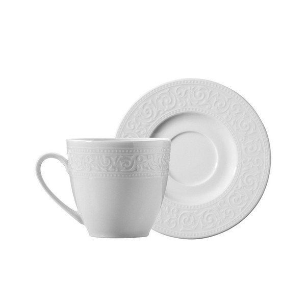 Sada 6 porcelánových hrníčků s podšálky Kutahya Snow White