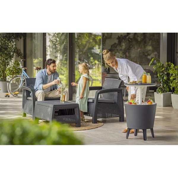 Tavolo da giardino rotondo in plastica con vaschetta per il ghiaccio ø 49,5 cm Cool - Keter-image-1