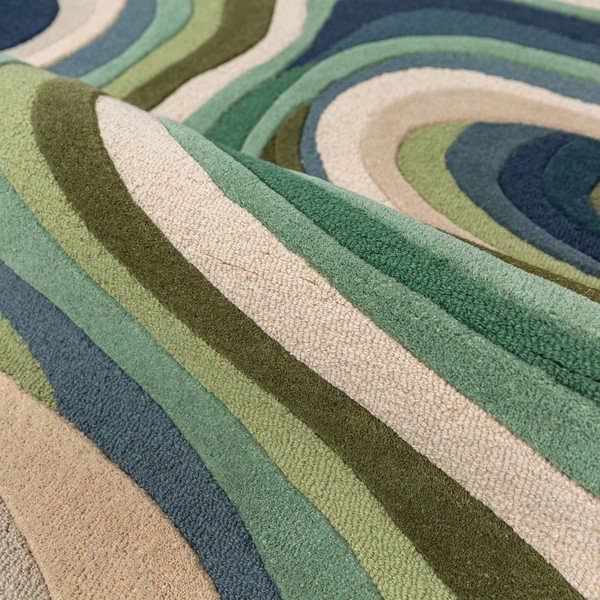 Tappeto verde in lana tessuto a mano 160x230 cm Envy Wool – Flair Rugs-image-3