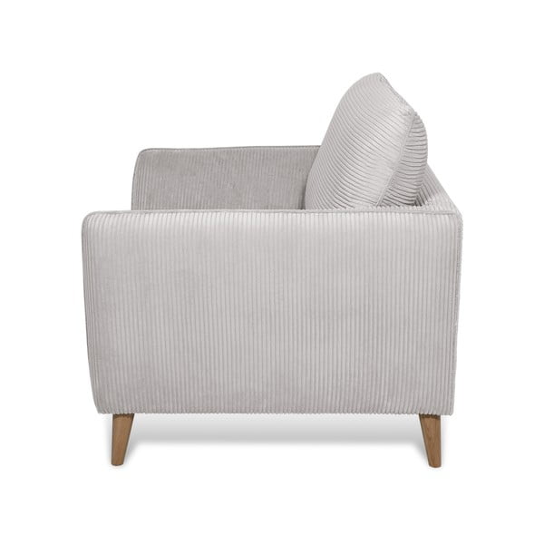 Poltrona in velluto a coste grigio chiaro Paris - Scandic-image-3