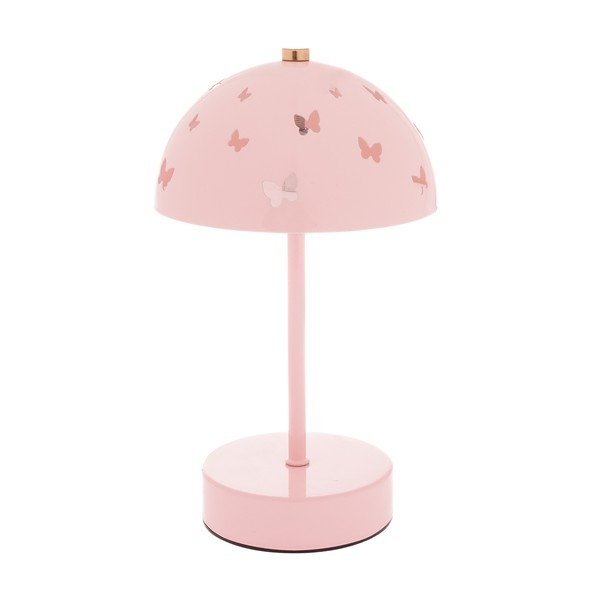 Lampada da tavolo per bambini rosa in metallo Butterfly – Dakls