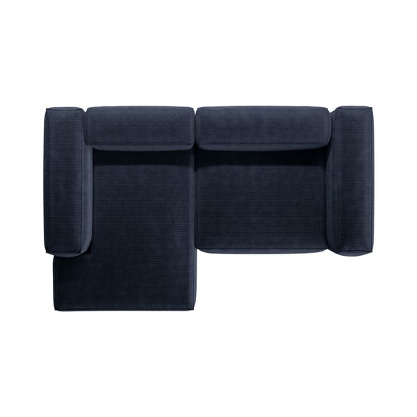 Divano angolare blu scuro (con penisola a sinistra/con chaise lounge) con rivestimento in velluto a coste Bergamo – Cosmopolitan Design-image-3