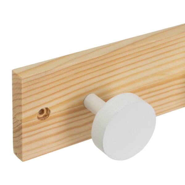 Attaccapanni da parete bianco/di colore naturale in pino massiccio 40 cm Anillos – Casa Selección-image-1