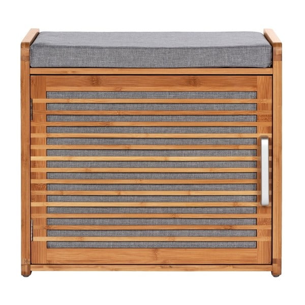 Scarpiera in bambù con panca in colore naturale Bahari - Wenko-image-2