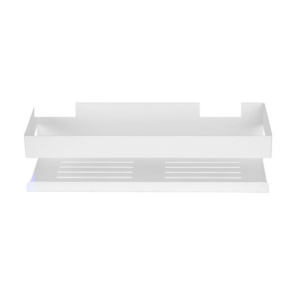 Mensola da bagno senza foratura bianco opaco in acciaio inox con aggancio Turbo-loc Genova – Wenko-image-3