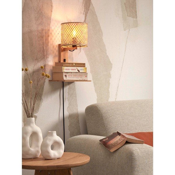 Lampada da parete in colore naturale ø 18 cm Java - Good&Mojo-image-1