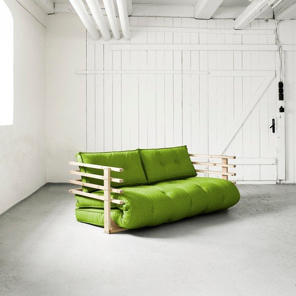 Rozkládací pohovka Karup Funk Natural/Lime