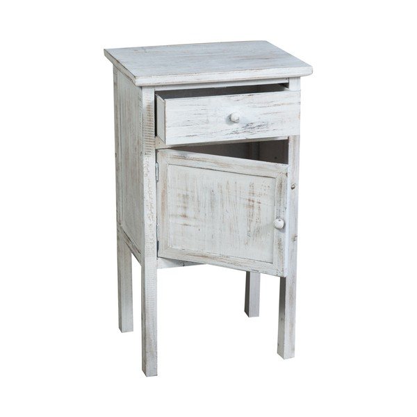Bílý dřevěný noční stolek Biscottini Bedside-image-2