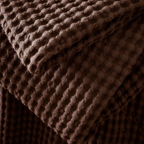 Coperta marrone scuro in cotone 150x200 cm Jaipur Chunky Waffle – Pineapple Elephant-image-3