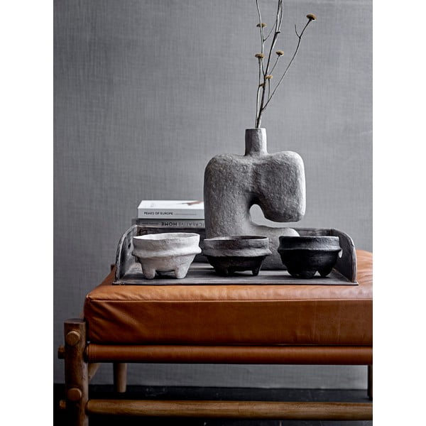 Vaso di carta decorativa grigio, altezza 36 cm Banael - Bloomingville-image-1