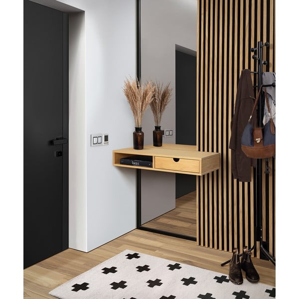 Comodino in rovere con ripiani in colore naturale Farsta - Woodman-image-1