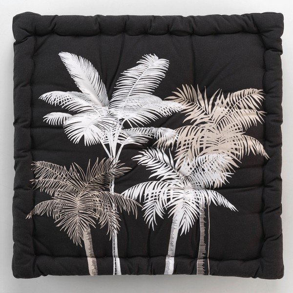 Borsa per divano bianco-nero Ethno Palm - douceur d'intérieur