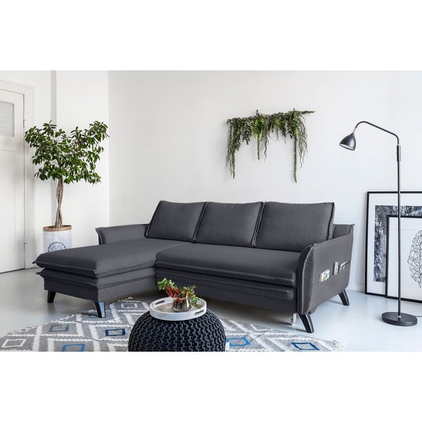 Divano letto angolare antracite, angolo sinistro Charming Charlie - Miuform-image-3