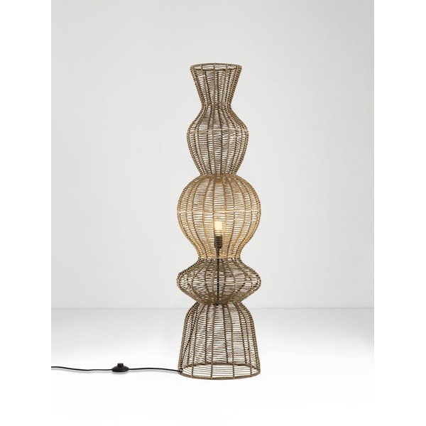 Lampada da terra di colore naturale con rivestimento in corda (altezza totale 136 cm) Breena – Nova Luce-image-4