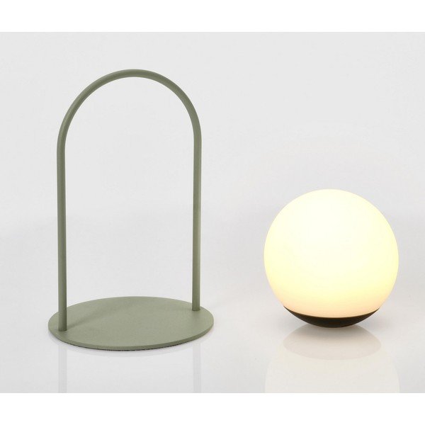 Lampada da tavolo LED verde con paralume in plastica con intensità regolabile (altezza totale 21 cm) Pansy – Bizzotto-image-1