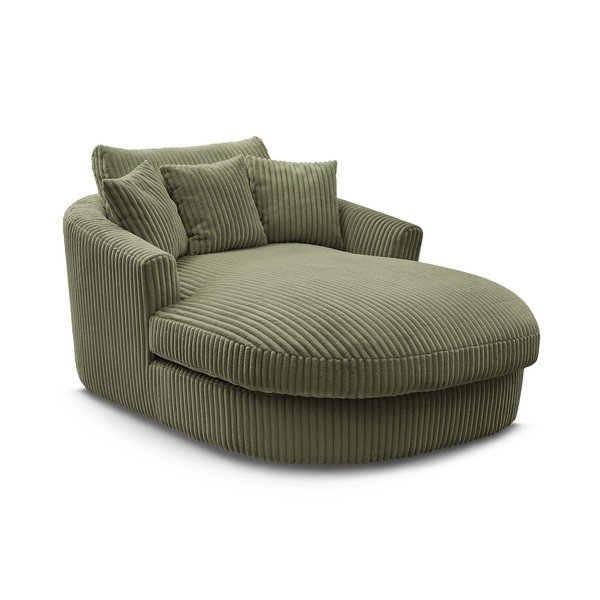 Poltrona verde con rivestimento in velluto a coste Belem – Bobochic Paris