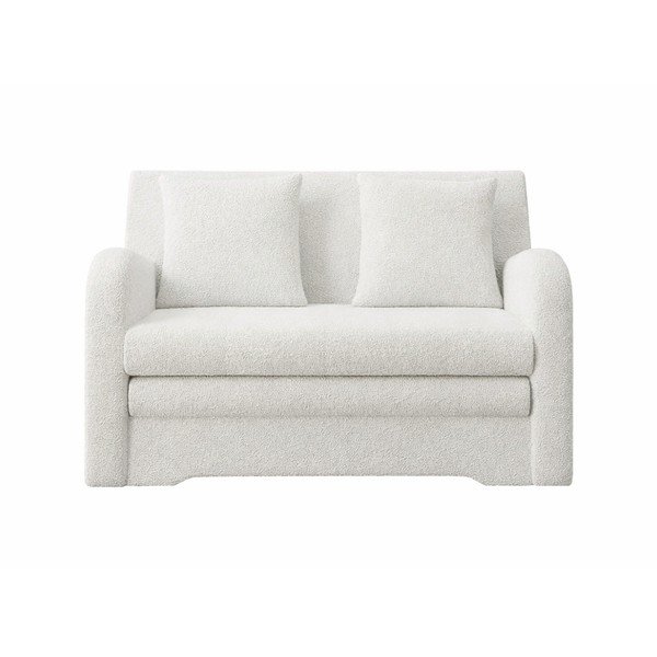 Divano bianco allungabile/con contenitore e rivestimento in bouclé 130 cm Ario – ELTAP