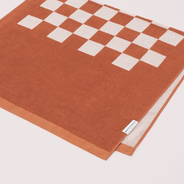Telo mare in cotone arancione terracotta , 175 x 90 cm Luxe Games - Sunnylife-image-3