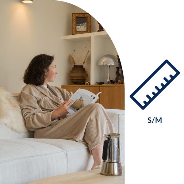 Accappatoio grigio tortora in micropile S/M Elena – Tiseco Home Studio-image-2