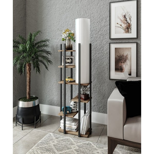 Lampada da terra bianca e nera/di colore naturale (altezza totale 84 cm) Vogue – Opviq lights-image-2