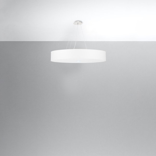 Lampada a sospensione bianca con paralume tessile ø 80 cm Herra - Sollux-image-3