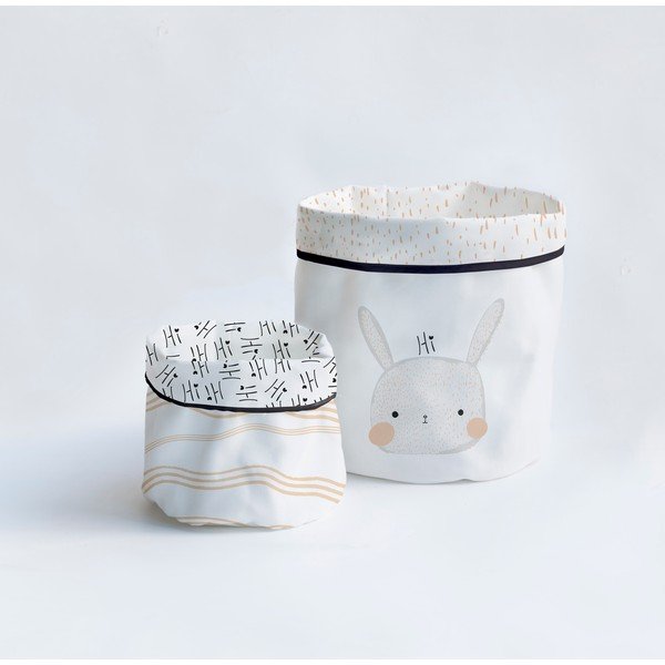 Set di 2 cesti portaoggetti in tessuto Bunny Hi Rabbit - Madre Selva