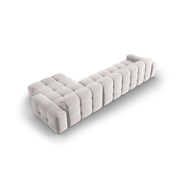 Divano angolare in velluto grigio chiaro (angolo destro) Kendal - Micadoni Home-image-4