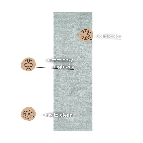 Runner azzurro, 80 x 250 cm Supersoft - Mint Rugs-image-4