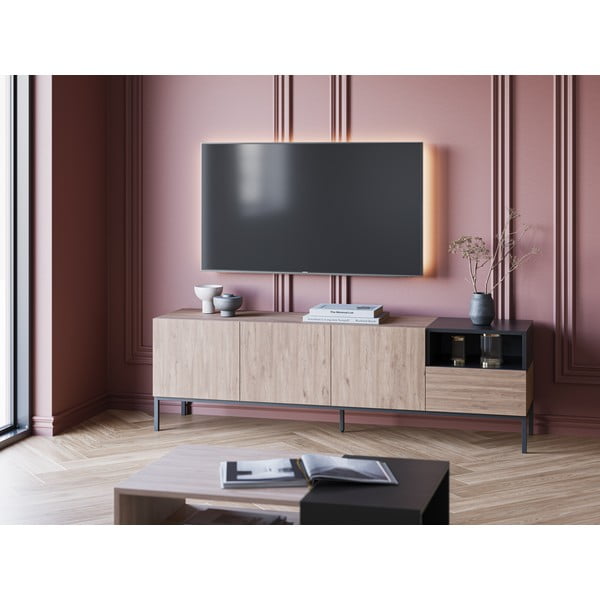 Mobile TV color legno naturale 180x55 cm Cailin - Marckeric-image-1