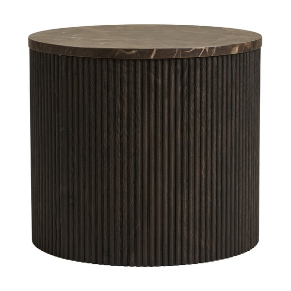 Tavolino rotondo con piano effetto marmo ø 45 cm Rota – House Nordic-image-3