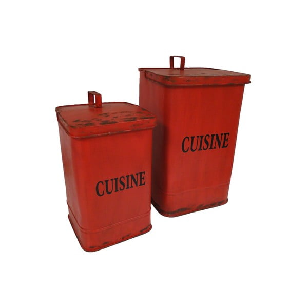 Set di 2 cestini rossi Cuisine - Antic Line