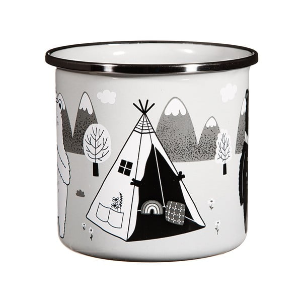 Tazza per bambini in smalto bianco Bear Adventure - Sass & Belle-image-3