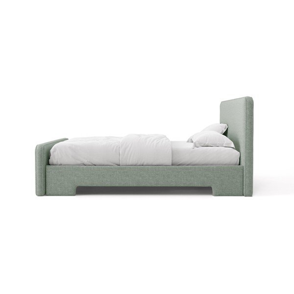 Letto matrimoniale imbottito color menta con rete inclusa 140x200 cm Eda – Micadoni -image-3