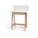 Scrivania bianca con base in frassino, lunghezza 65 cm Luka - Ragaba