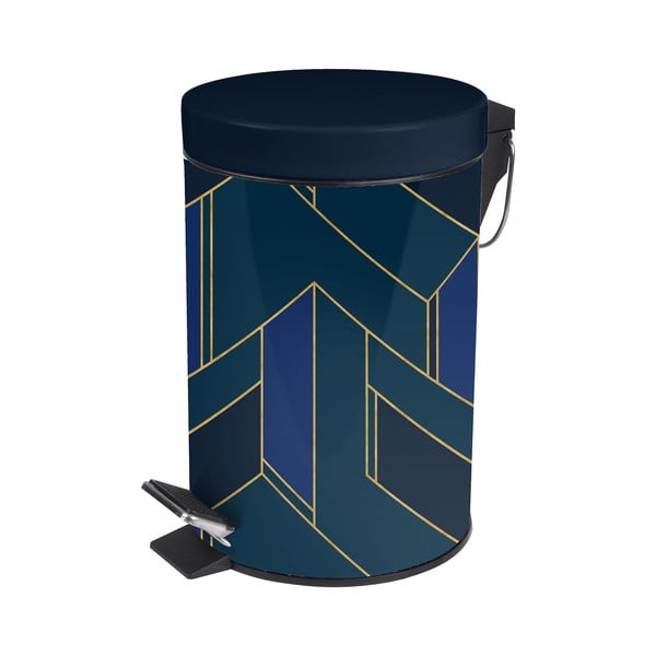 Cestino per la spazzatura blu scuro in metallo con pedale 3 l Achille – douceur d'intérieur