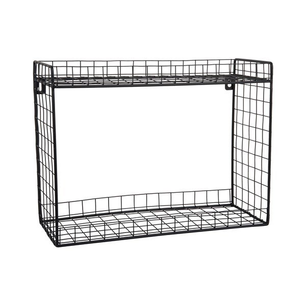 Mensola nera in acciaio con ripiani multipli 40 cm Reja – PT LIVING-image-2