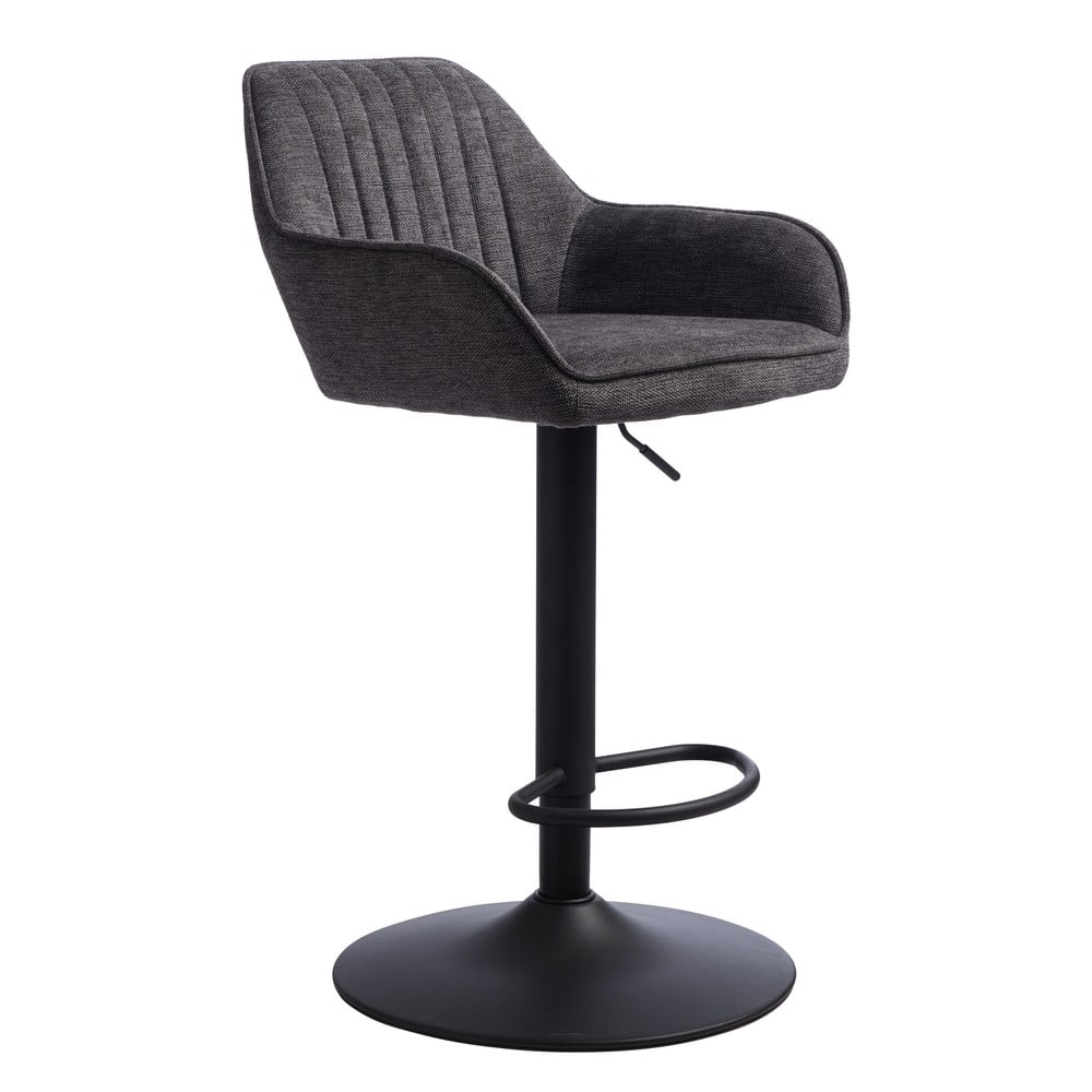 Sgabello da bar grigio scuro imbottito con altezza regolabile/con braccioli (altezza della seduta 65 cm) Nolan – Unique Furniture | Sedie da bar
