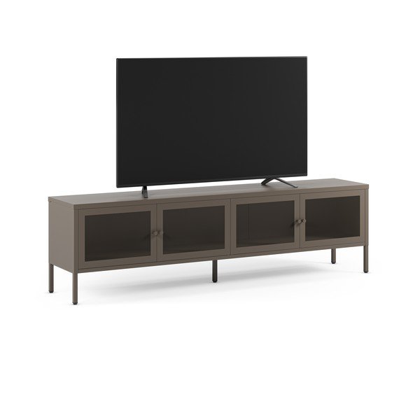 Mobile TV grigio in metallo 160x50x35 cm Fayna – Marckeric-image-4
